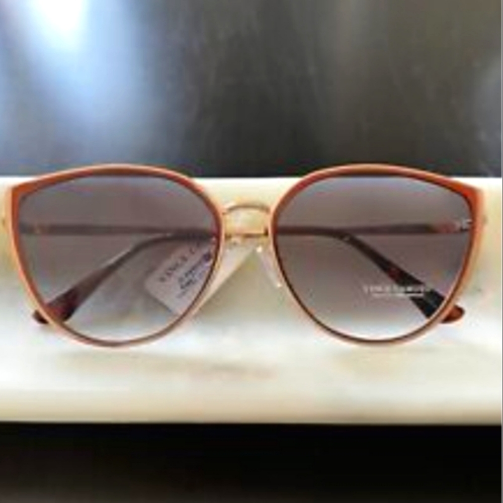 NWT Vince Camuto Vc1083 Vintage Metal 100% Uv Protective Cat Eye Sunglasses